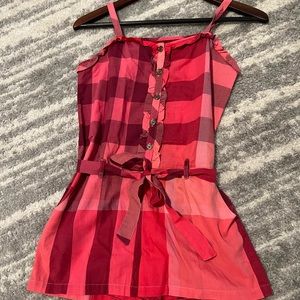 Burberry pink romper, girls size 12Y